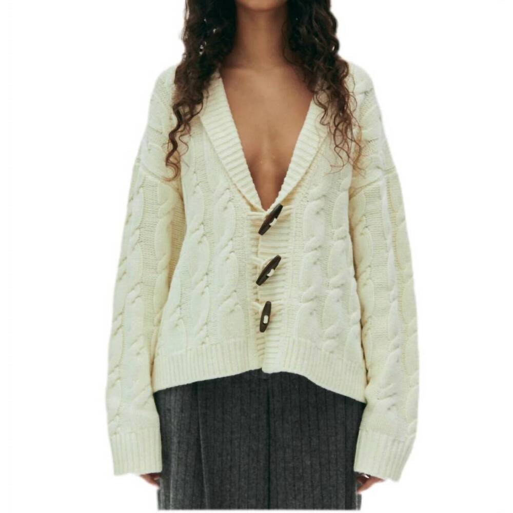 NEW THE GARMENT como cable cardigan in ivory